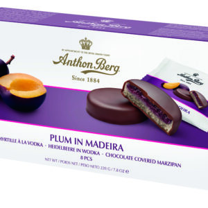 Anthon Berg plum in madeira marzipan in dark chocolate