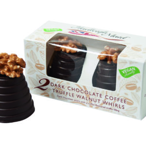Vegan friendly dark chocolate cappuccino truffle walnut whirls twin pack