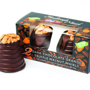 Vegan friendly dark chocolate orange truffle walnut whirls twin pack