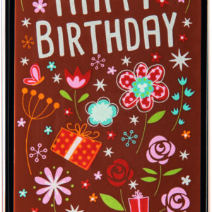 Decorated milk chocolate happy birthday money gift bar - 195mm